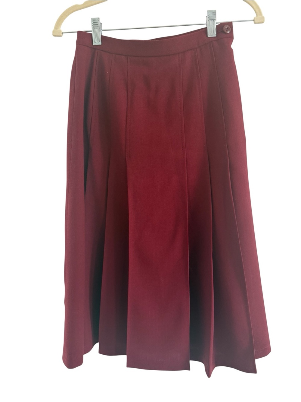 Jaeger Burgundy Wool A-line Pleated Skirt NWT UK 8 US 6 Preppy Lauren Style